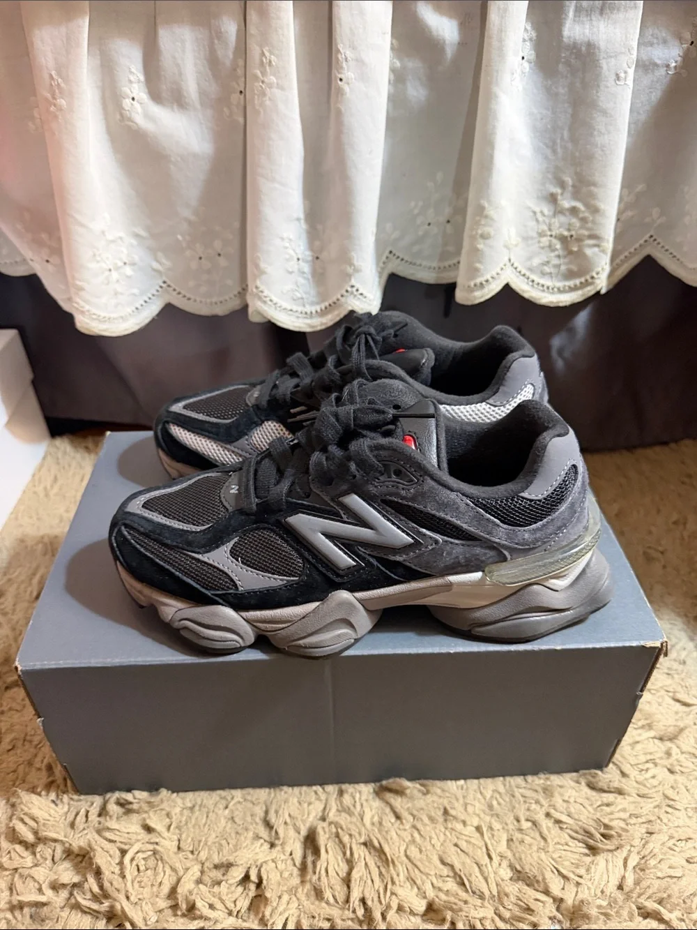 New Balance Dark Gray Shoe Box with Silver Logo